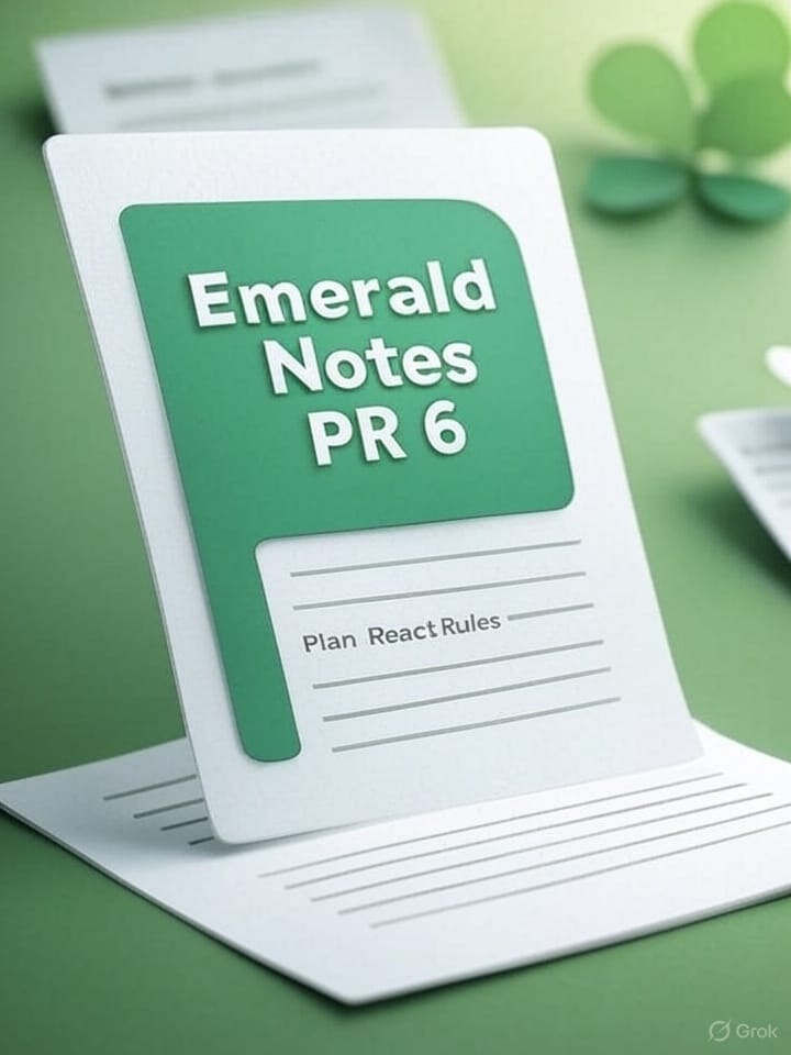 Emerald Notes - PR #6 - Using A Plan + React Rules in Cursor